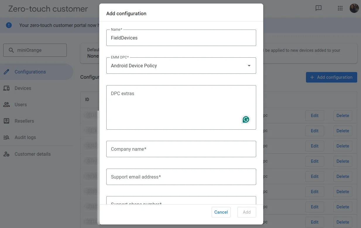 Zero Touch Enrollment (ZTE) for Android Devices