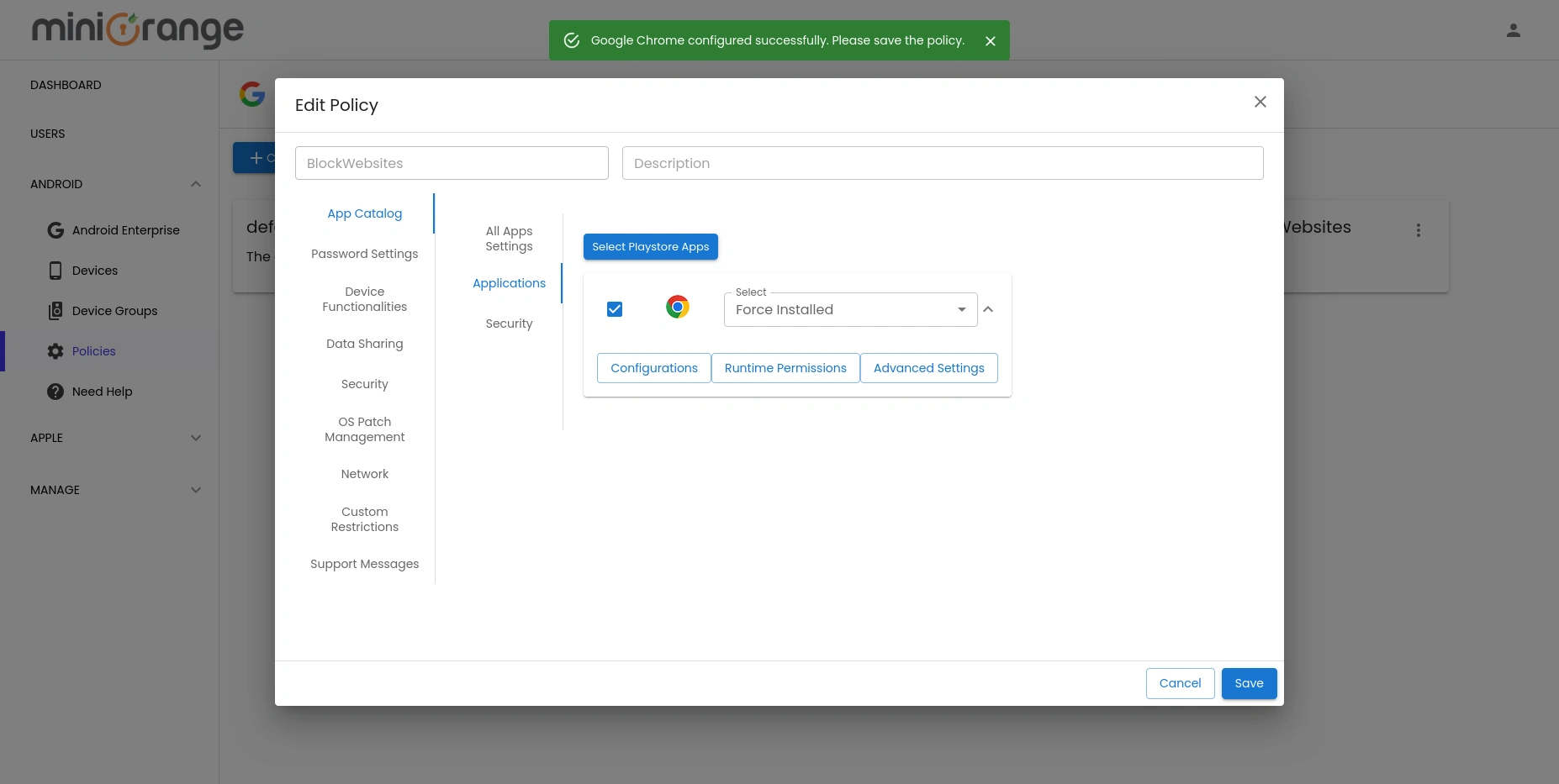 how to block specific websites on android