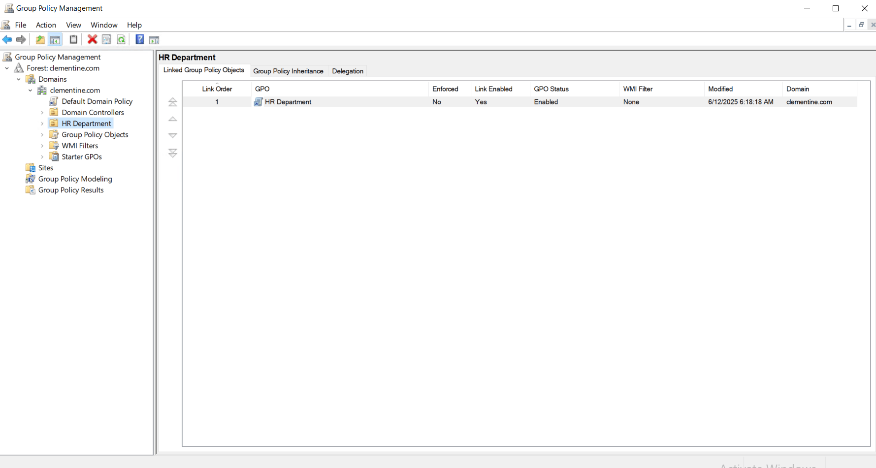 Select Your Newly Created GPO
